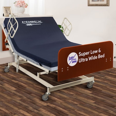 Medacure Standard Height Expandable Hospital Bed, Fully Electric with ProEx 48 Mattress MC-SLB48XMP1KA